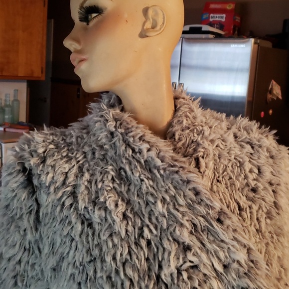 Xhilaration Jackets & Blazers - Grayish blue shag furry pimp coat